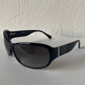 New Authentic Coach JEWEL Black Silver Optic Gradient Sunglasses